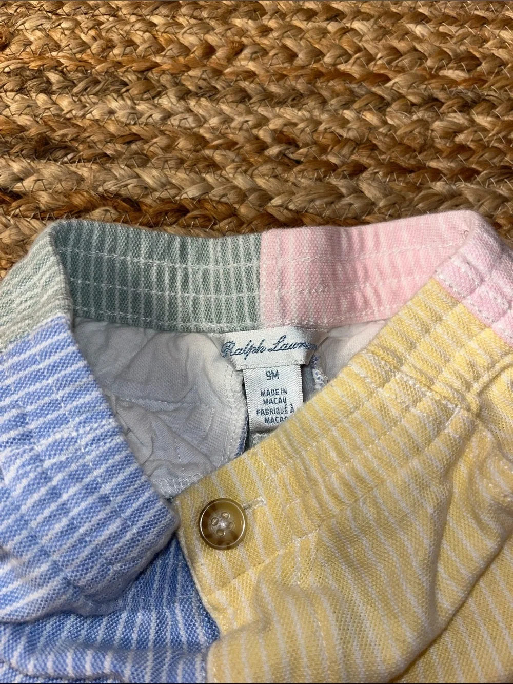 Ralph Lauren Pastel Colorblock Stripe baby boy  Shorts -9m